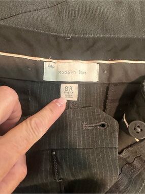 GAP Black Pinstripe Modern Boot Pants